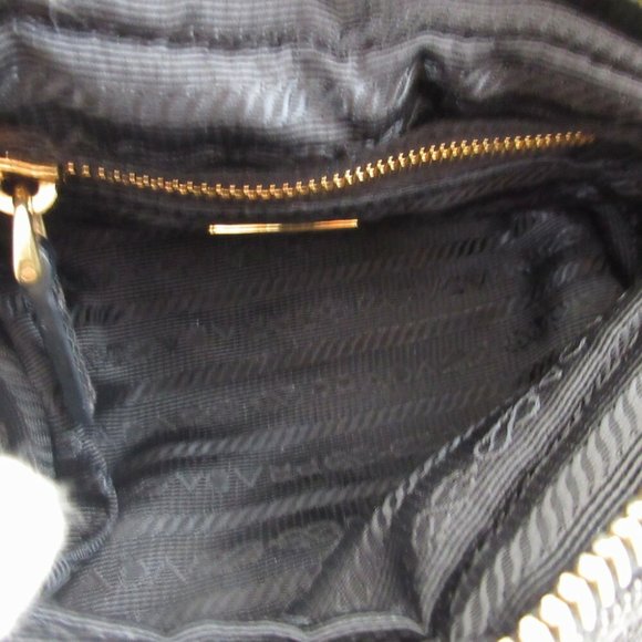 Prada Triangle Plate Denim Black Pouch 0484PRADA - Picture 5 of 8